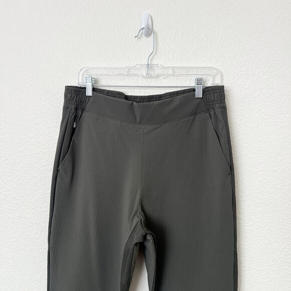 [Athleta] Textured Brooklyn Jogger Pants Mountain Olive Green Casual Comfy Sz 12 - Picture 7 of 11